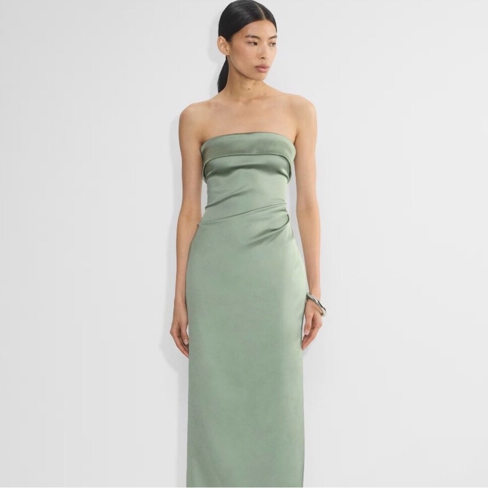 Aritzia Sage Green Exclusive Strapless Dress - Picture 3 of 9
